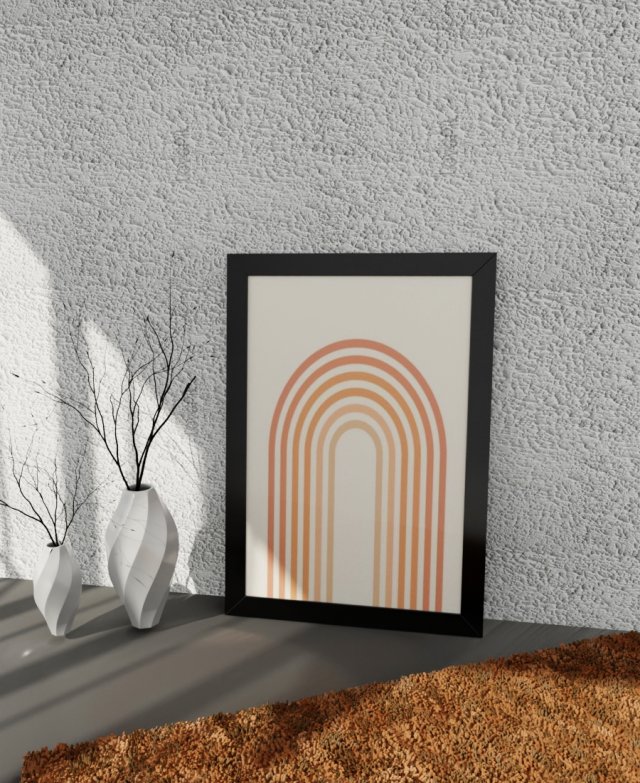 Modern Boho Art Photo Frame 3D Model .c4d .max .obj .3ds .fbx .stl .blend 