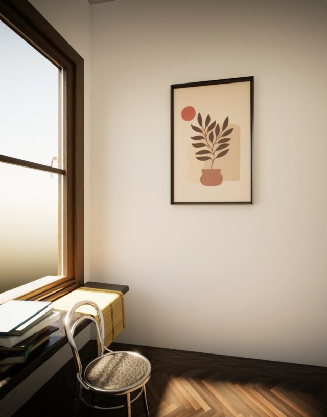 Botanical Bliss Boho Art 3D Модель .c4d .max .obj .3ds .fbx .stl .blend 