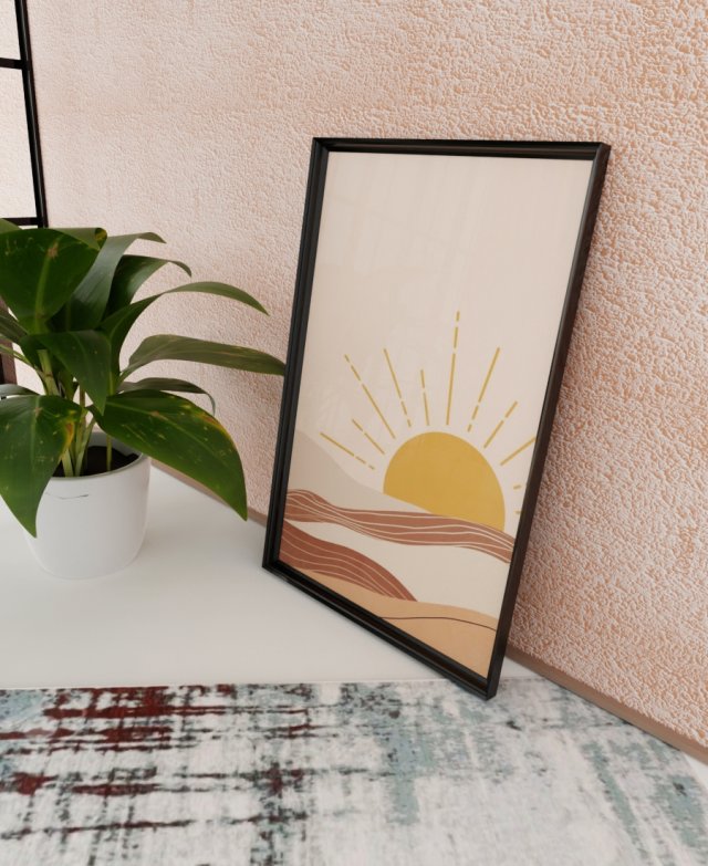 Sundown Serenity Boho Art 3D Model .c4d .max .obj .3ds .fbx .stl .blend 