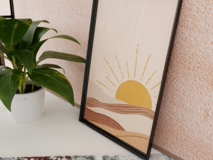Sundown Serenity Boho Art Modello 3D