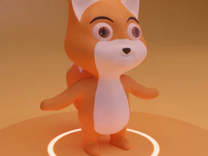 Gestileerde Vos 3D Model