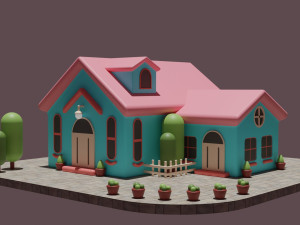 Stylized minimal House 3D Model