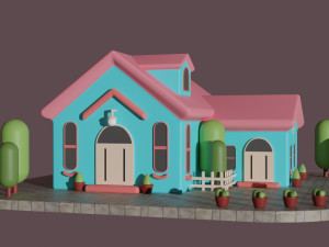 Stylized minimal House 3D Model