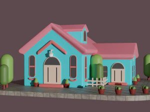 Stylized minimal House 3D Model