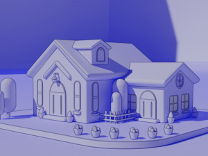 Stylized minimal House 3D Model