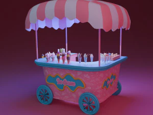 아이스크림 카트 3D 모델