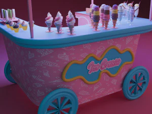 Ice Cream Cart 3D Model