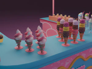 Ice Cream Cart 3D Model