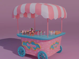 Ice Cream Cart 3D Model