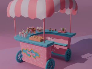 Ice Cream Cart 3D Model