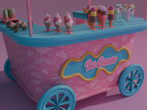Ice Cream Cart 3D Model