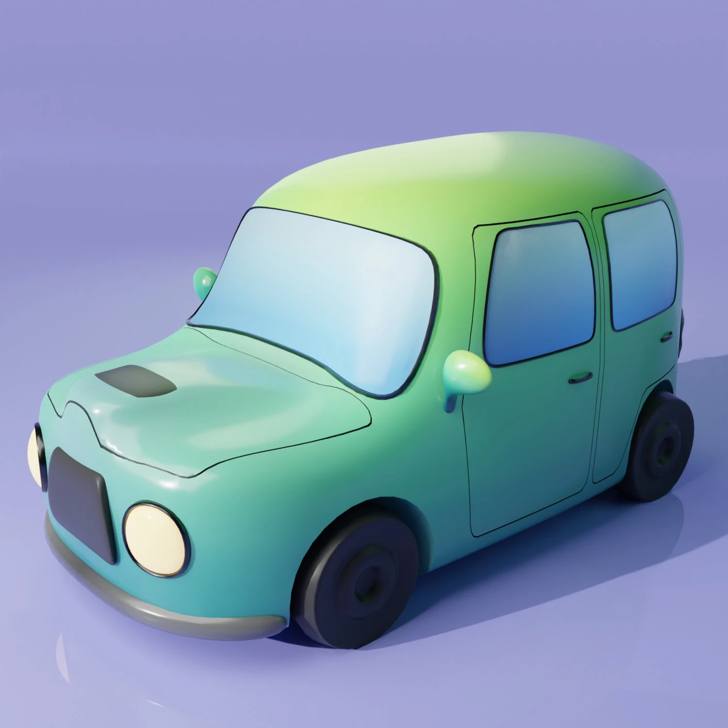 Staylized Car 3D Model .c4d .max .obj .3ds .fbx .stl .blend 