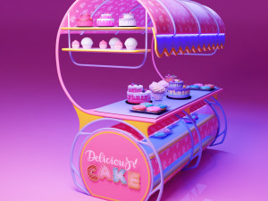 Delisious Cake Cart Model 3D