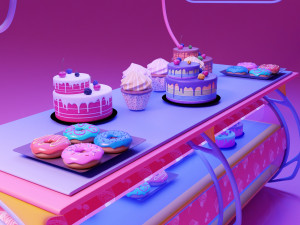 Delisious Cake Cart 3D 모델
