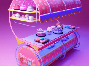 Delisious Cake Cart 3D Model