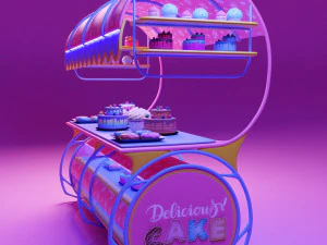 Delisious Cake Cart 3D Model