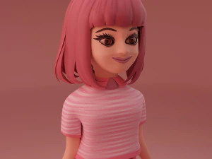 Cute Little Girl 3D Model
