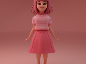 Cute Little Girl 3D Model