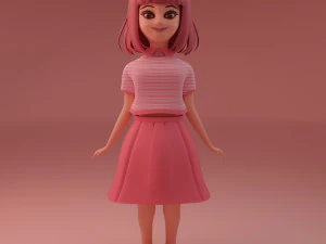 Cute Little Girl 3D Model