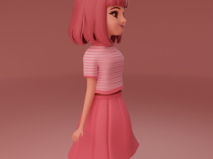 Cute Little Girl 3D Model