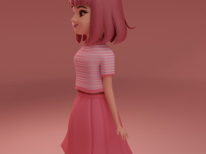 Cute Little Girl 3D Model