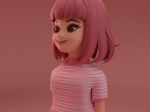 Cute Little Girl 3D Model