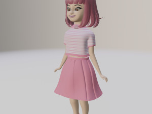 Cute Little Girl 3D Model