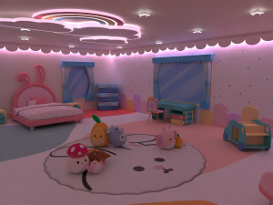Stylized kids room 3D Model