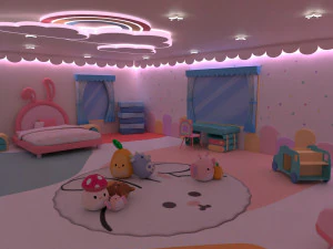 Stylized kids room 3D Model