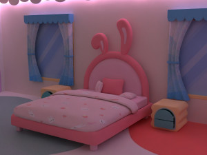 Stylized kids room 3D Model