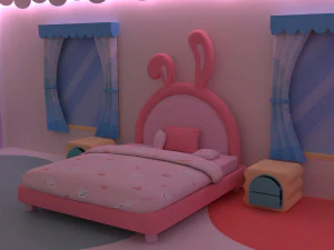 Stylized kids room 3D Model
