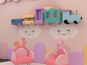 Stylized kids room 3D Model