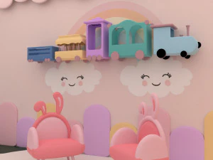 Stylized kids room 3D Model
