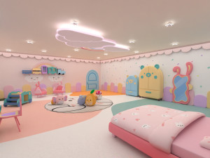 Stylized kids room 3D Model