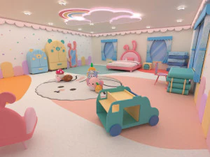 Stylized kids room 3D Model