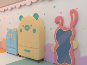 Stylized kids room 3D Model