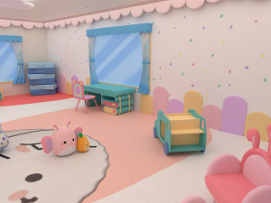 Stylized kids room 3D Model