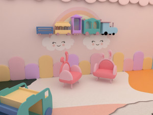 Stylized kids room 3D Model