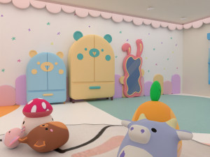 Stylized kids room 3D Model