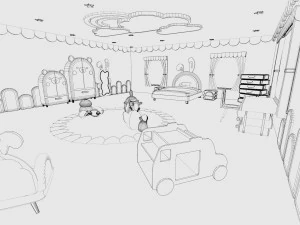 Stylized kids room 3D Model
