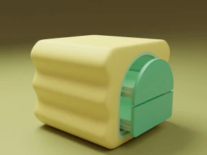 Stylized Bed Side Box 3D Model