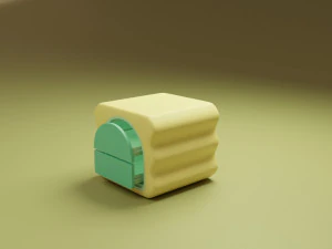 Stylized Bed Side Box 3D Model
