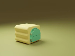 Stylized Bed Side Box 3D Model