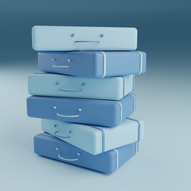 Smiley Stylized Box Model 3D .c4d .max .obj .3ds .fbx .stl .blend 