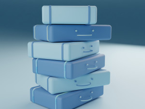 Smiley Stylized Box Model 3D