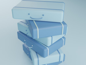 Smiley Stylized Box Model 3D