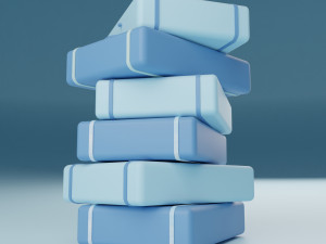 Smiley Stylized Box Model 3D