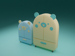 Stylized Teddy Cupboard 3D मॉडल