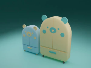 Stylized Teddy Cupboard 3D Model