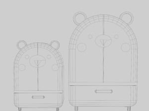 Stylized Teddy Cupboard 3D मॉडल